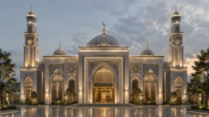 A magnificent mosque on a quiet night