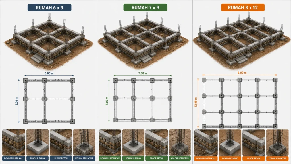 Perbandingan desain pondasi rumah