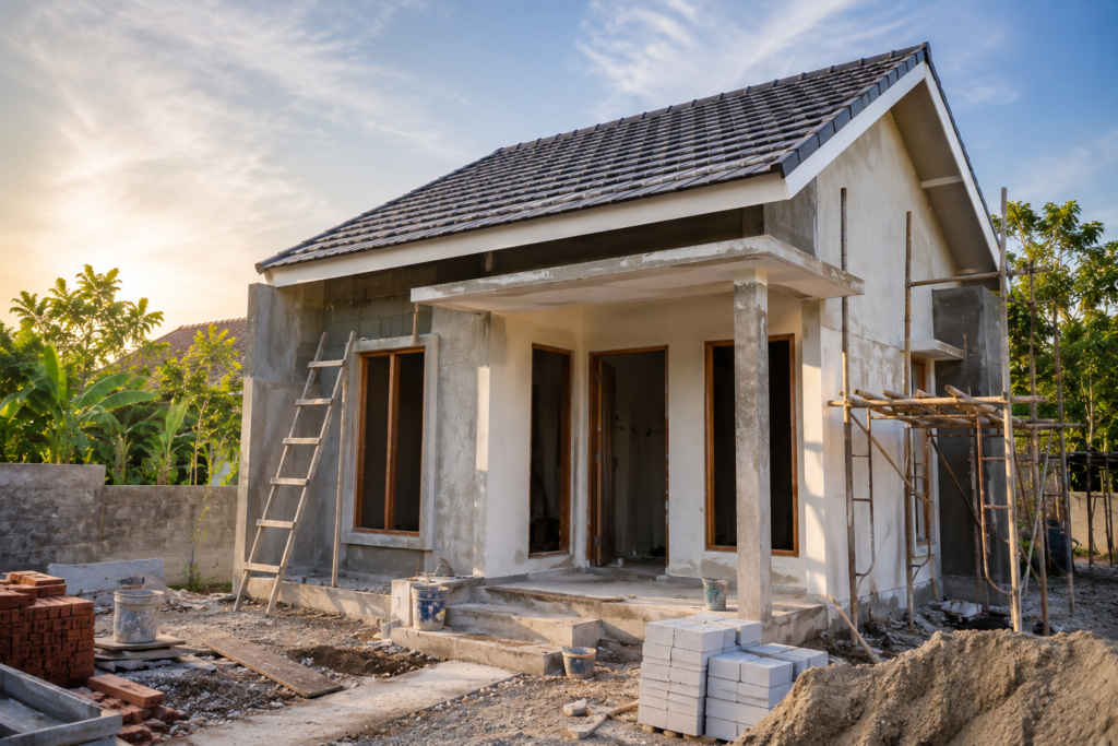 Rumah yang sedang dibangun
