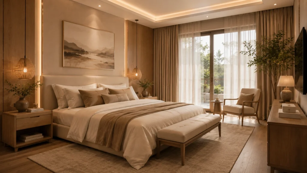 kamar earth tone elegan