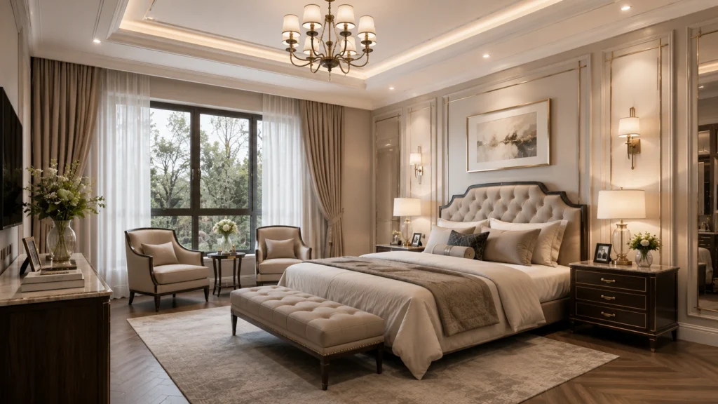 kamar tidur klasik modern mewah