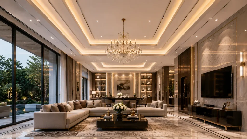 mode plafon rumah mewah modern elegan