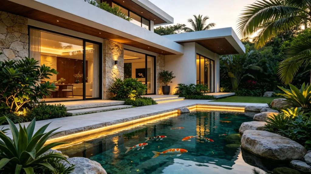 Kolam Ikan Minimalis Depan Rumah Modern
