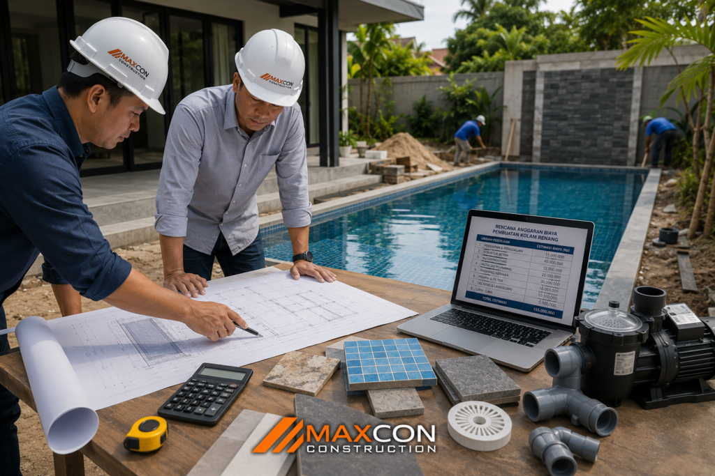 Konsultasi pembangunan kolam renang dengan kontraktor profesional.