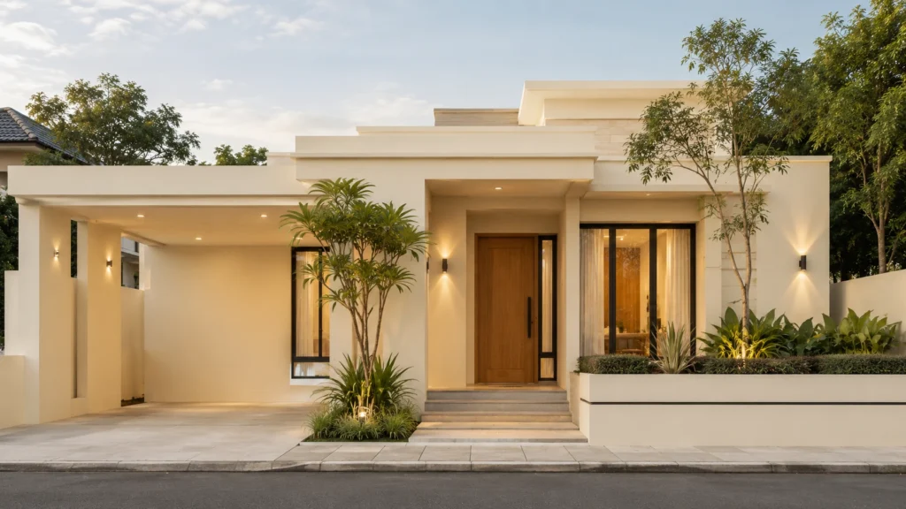 rumah yang menghadirkan ketenangan, kehangatan, dan kenyamanan hidup.