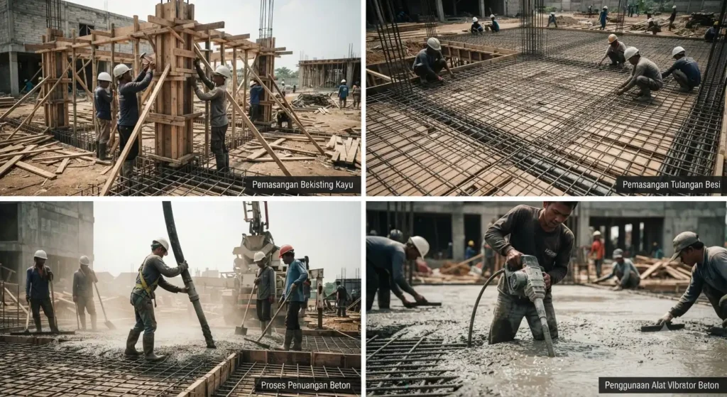 Rangkaian foto tahapan konstruksi