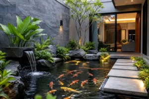 kolam ikan minimalis mewah