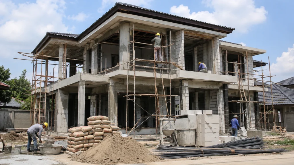 proses bangun rumah 2 lantai