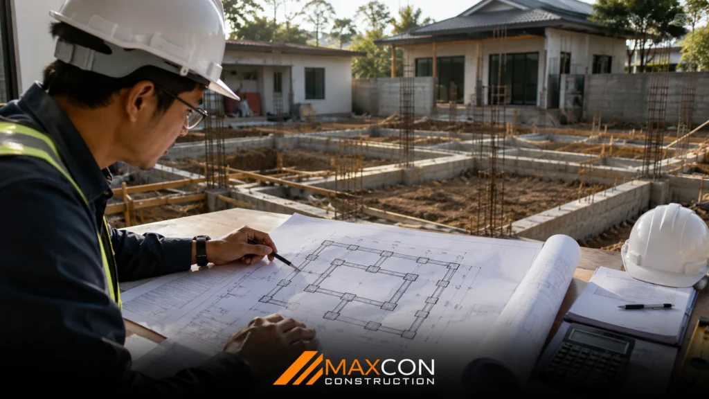 denah pondasi rumah ukuran 7x9