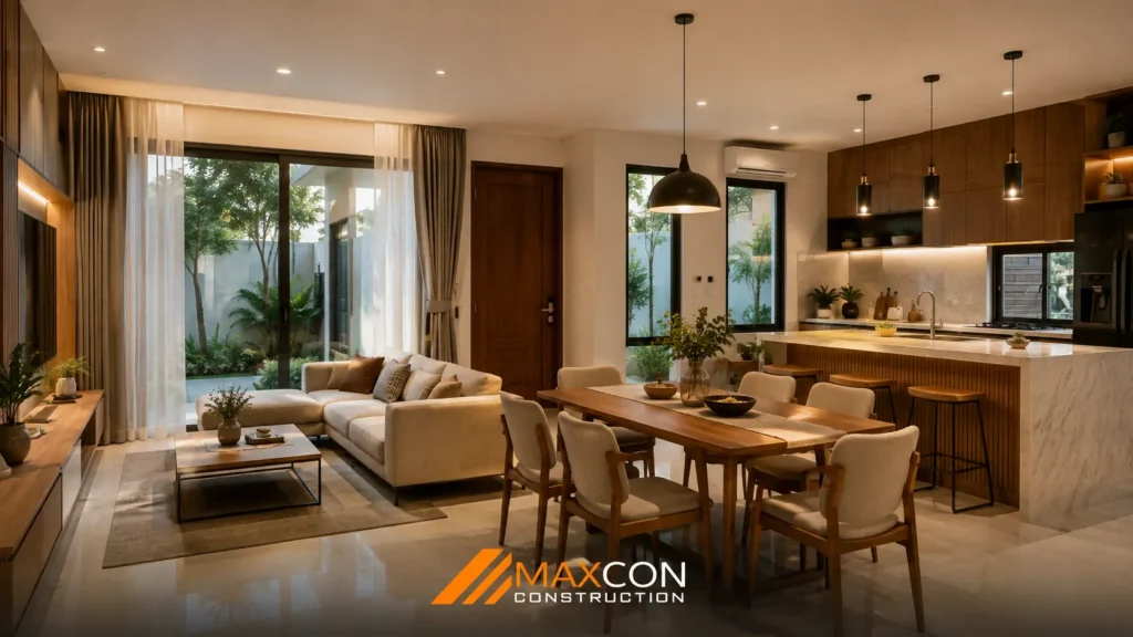 Interior rumah ukuran 7x10 dengan konsep open space