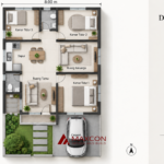 denah rumah 3 kamar ukuran 8x12