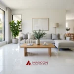 Granit lantai ruang tamu 60x60 pada hunian modern yang elegan
